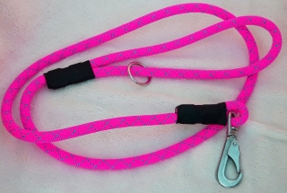 Vod.1,5m hor. lano "neon pink" + nerezová karabina