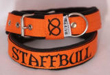 Obojek Staffbull š.3cm oranžový+černý softshell