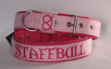 Obojek Staffbull š.3cm sv.růžový+tm.růžový softshell