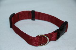 Nylonový obojek 2,5cm s plast sponou- Bordo