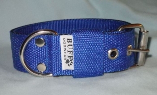 Nylonový obojek 4 cm - tm.modrý Lux
