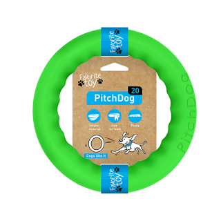 PitchDog - kroužek pro psy zelený 20cm