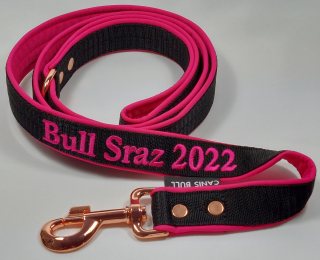 Vodítko s uchem š. 2,5 cm , růžová karabina (190 kg) Bull Sraz 2022
